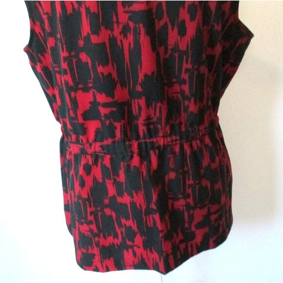 Chico's Weekends Women's Sleeveless Red & Black Full Zip Lightweight Jacket Lg. - Picture 7 of 10